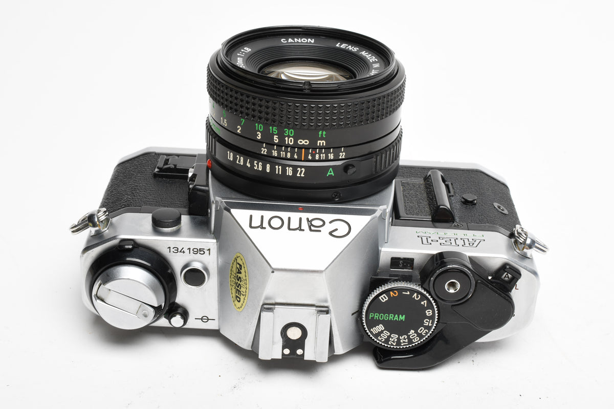 Canon AE-1 Program 35mm SLR Camera w/50mm f1.8, New Seals, Manual, Nice