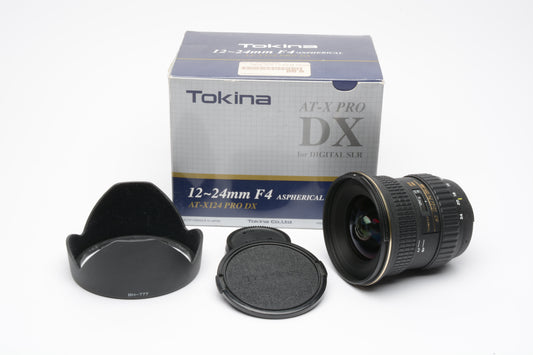 Tokina 12-24mm f4 AT-X Pro SD ID DX Aspherical lens for Nikon, Mint, Boxed