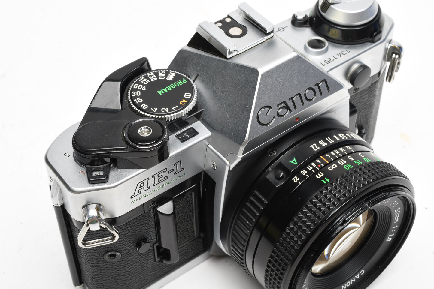 Canon AE-1 Program 35mm SLR Camera w/50mm f1.8, New Seals, Manual, Nice
