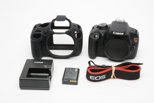 Canon EOS Rebel T5 DSLR Body, batt, charger, barely used, + rubber shell Only 2109 Acts!!