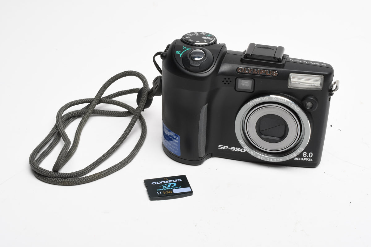 Olympus SP-350 8MP Digital Point&Shoot camera, strap, 1GB XD, Great