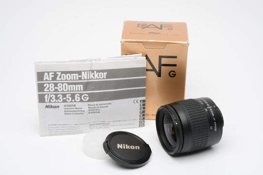 Nikon Nikkor AF 28-80mm F3.3-5.6G Lens, Boxed, Mint-