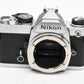 Nikon FM Chrome 35mm SLR Body, New seals, Boxed, Great!