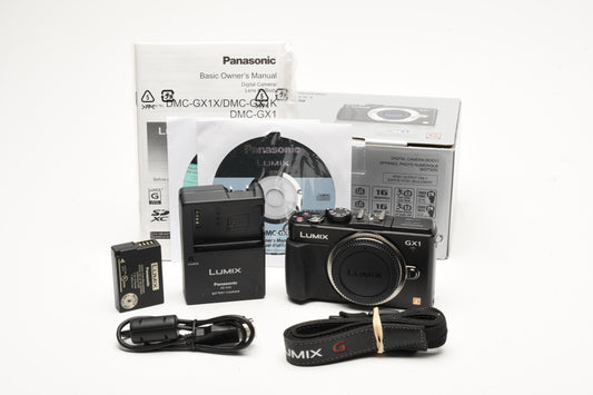 Panasonic Lumix DMC-GX1 Body Only (Black) Boxed, Mint- Only 303 Acts!