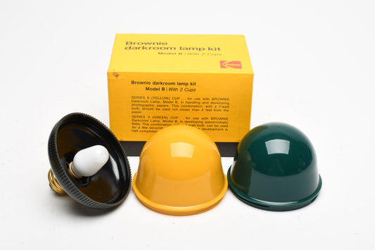 Kodak Brownie darkroom safelight model B w/2 cups (Yellow/Green) Clean!