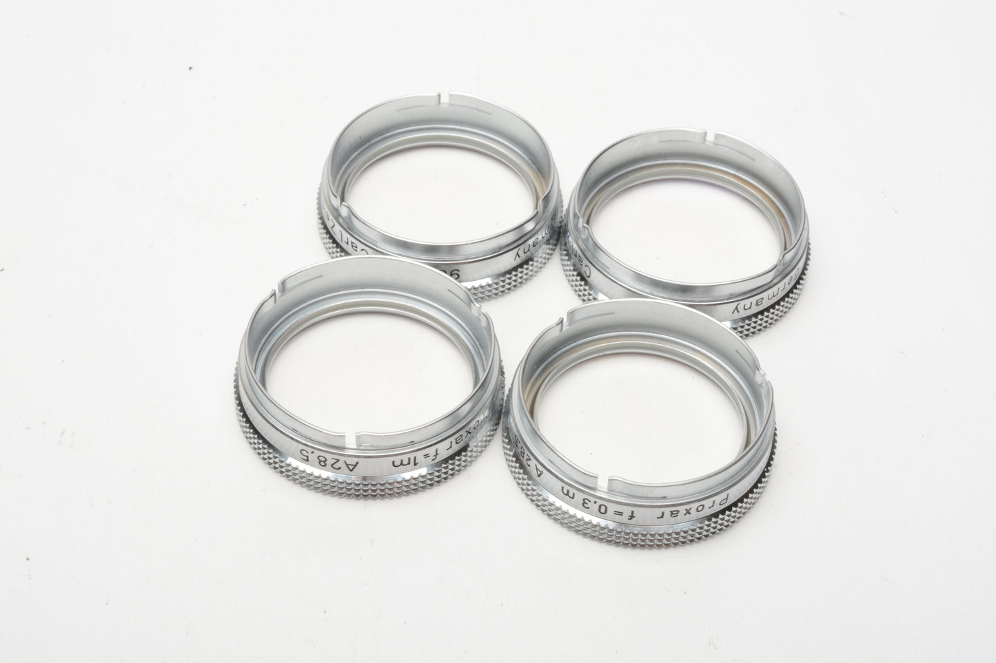 4X Zeiss Ikon Close-Up Lens Set Proxar f=0.2m f=0.3m f=0.5m f=1m A28.5mm in case