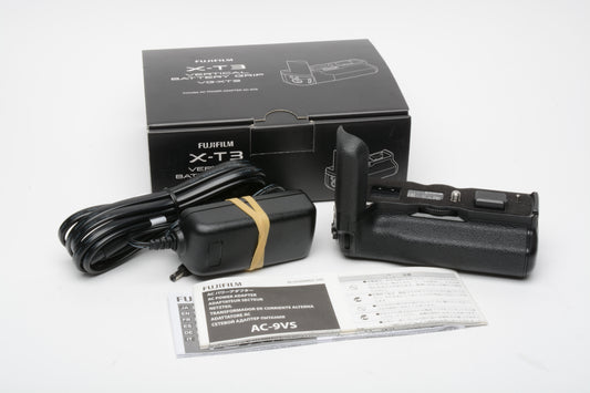 Fujifilm VG-XT3 Vertical Battery Grip + AC-9VS AC, Boxed, Barely Used, Mint