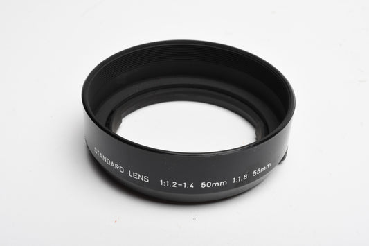Asahi Pentax Lens Hood for 50mm 1.4, 1.2, 55mm Snap on, with Case, Very clean