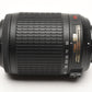 Nikon AFS Nikkor 55-200mm F4-5.6G ED DX VR zoom lens, caps, hood, pouch, Mint-