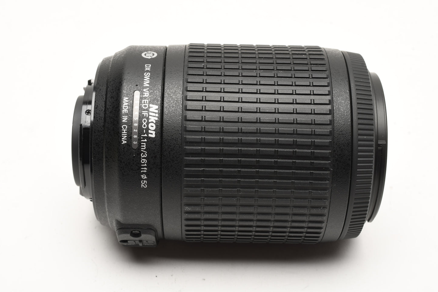 Nikon AFS Nikkor 55-200mm F4-5.6G ED DX VR zoom lens, caps, hood, pouch, Mint-