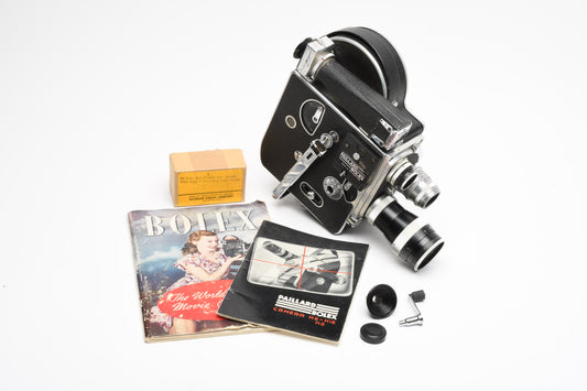 Bolex Paillard H16 16mm Camera, 3X lenses, accessories, tested, Great!