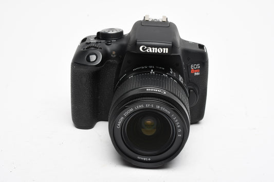 Canon EOS Rebel T6i DSLR w/18-55mm IS II, batt+charger 10,555 Acts, Nice
