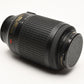 Nikon AFS Nikkor 55-200mm F4-5.6G ED DX VR zoom lens, caps, UV, clean!
