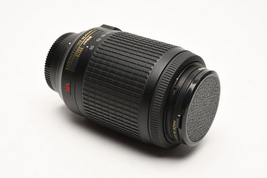 Nikon AFS Nikkor 55-200mm F4-5.6G ED DX VR zoom lens, caps, UV, clean!