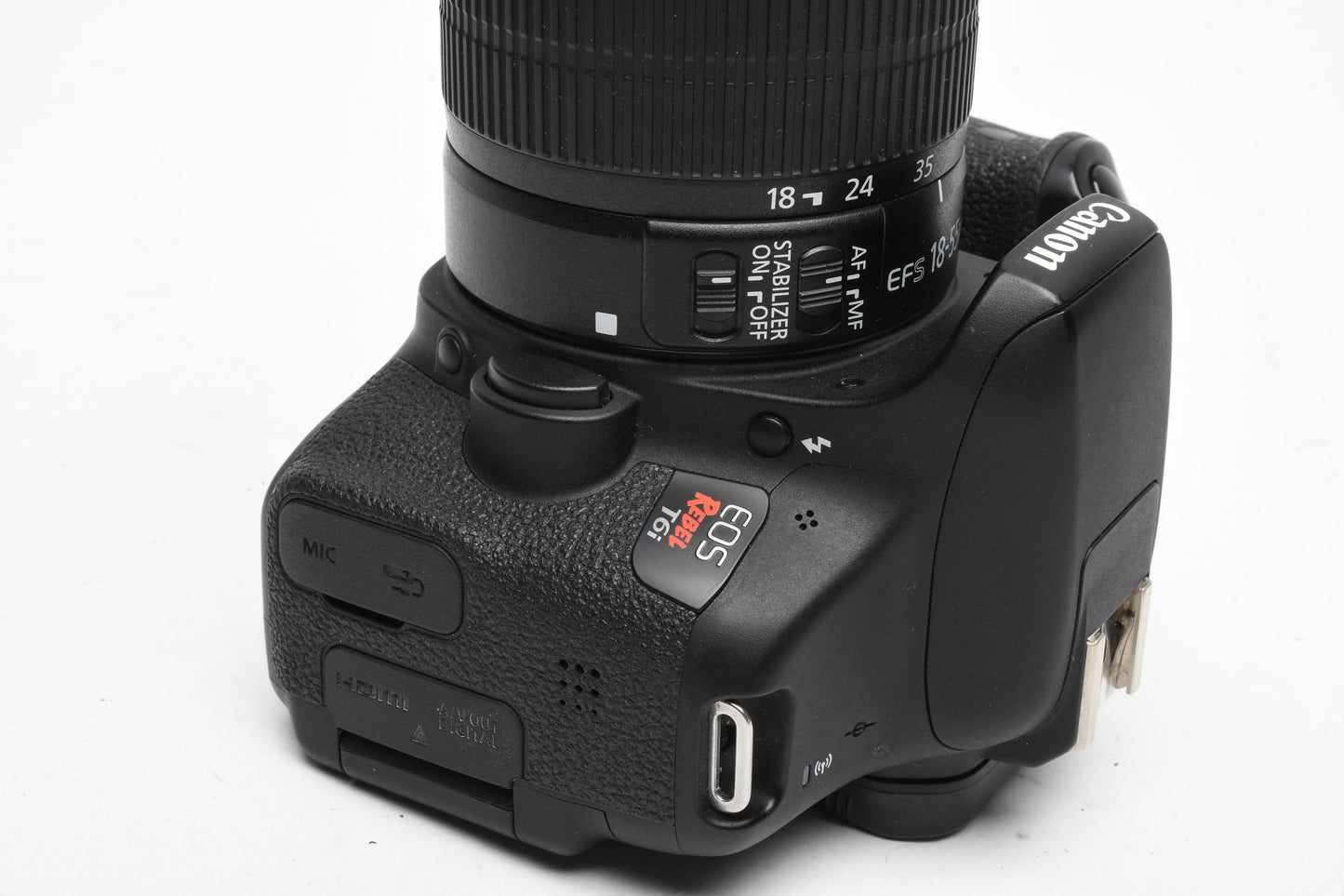 Canon EOS Rebel T6i DSLR w/18-55mm IS II, batt+charger 10,555 Acts, Nice