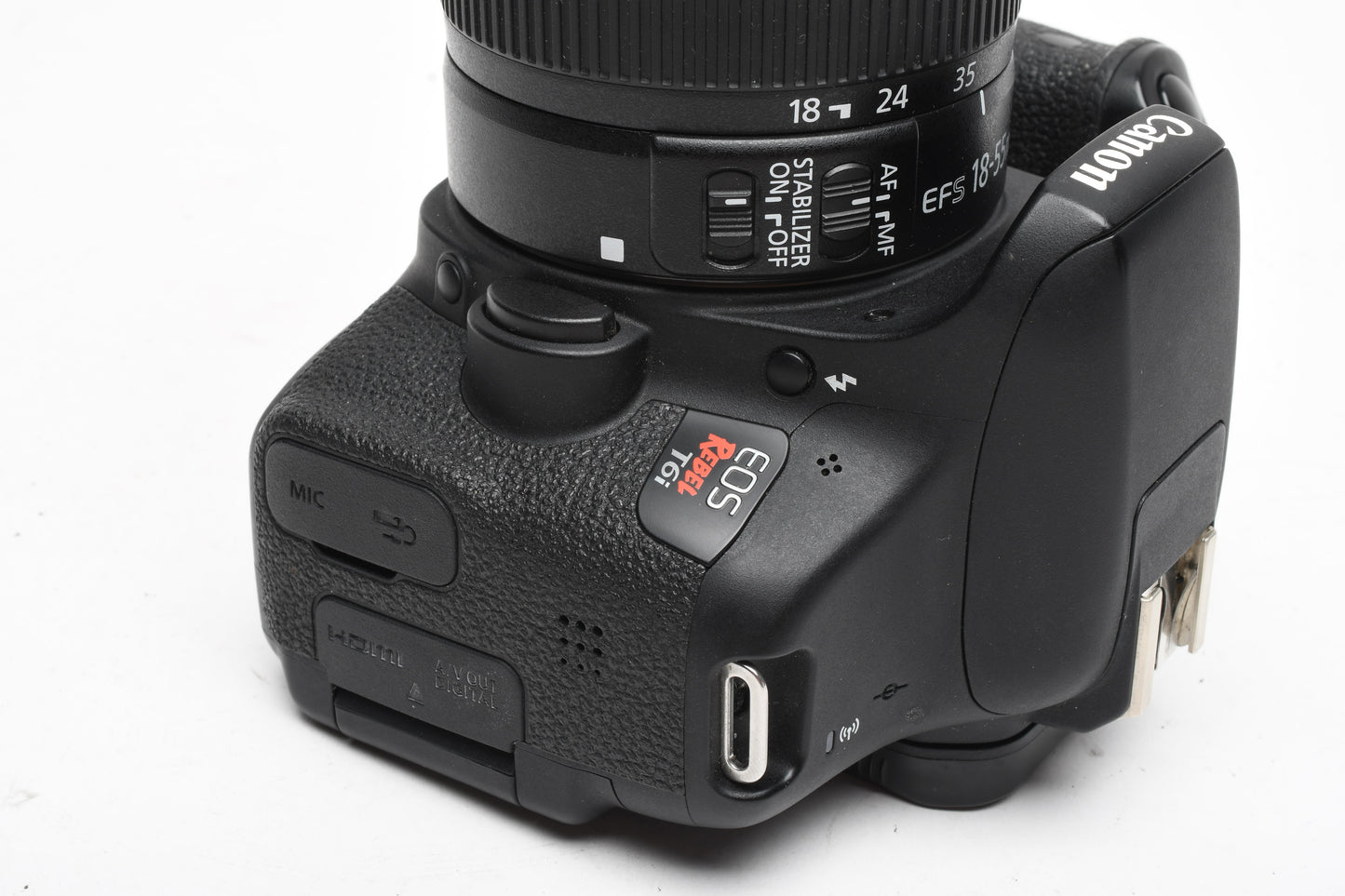 Canon EOS Rebel T6i DSLR w/18-55mm IS II, batt+charger 10,555 Acts, Nice