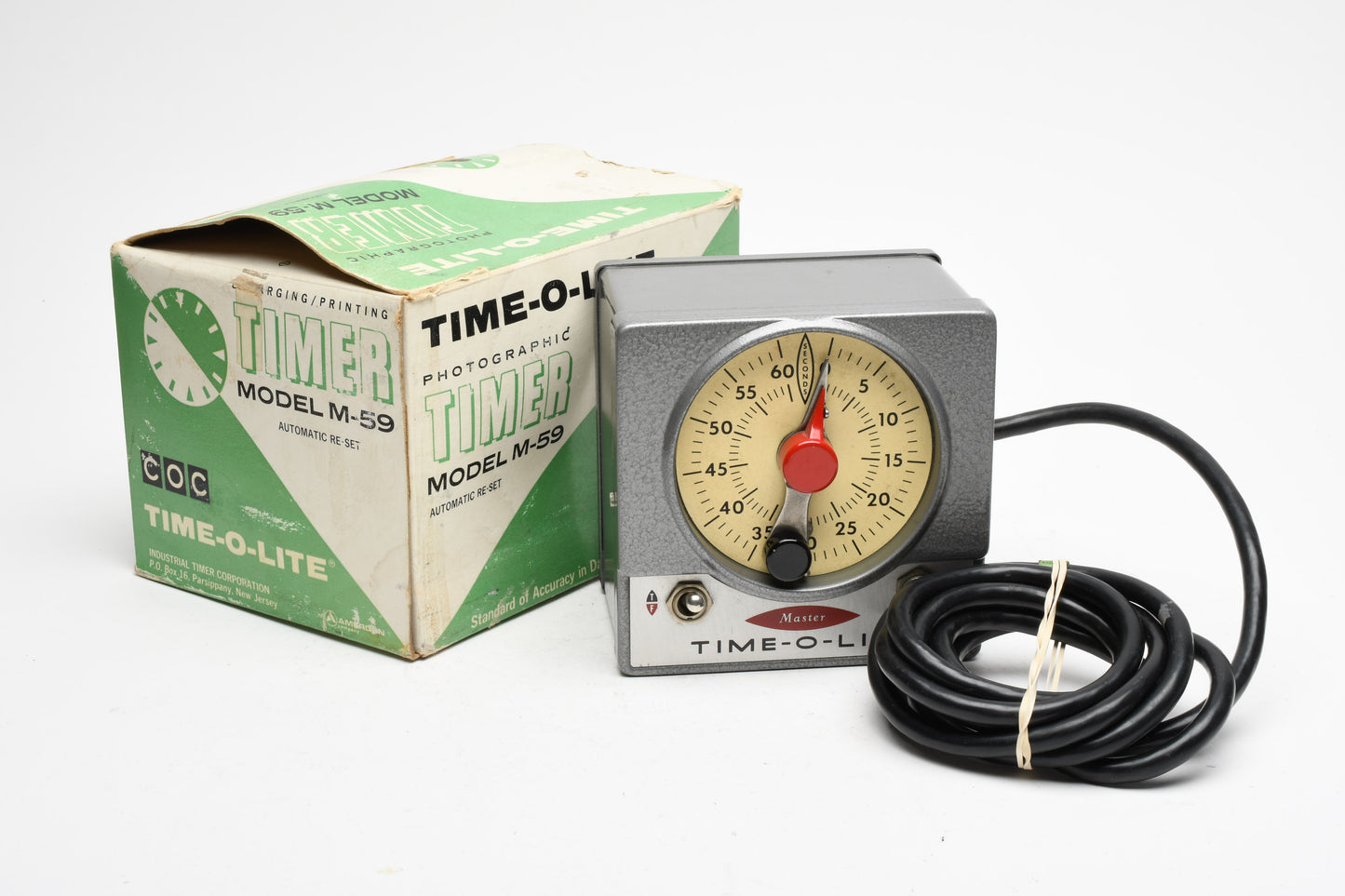 Time-O-Lite M-59 Industrial darkroom timer, very clean, tested, boxed