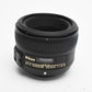 Nikon Nikkor AF-S 50mm f1.8G prime lens, caps, very clean