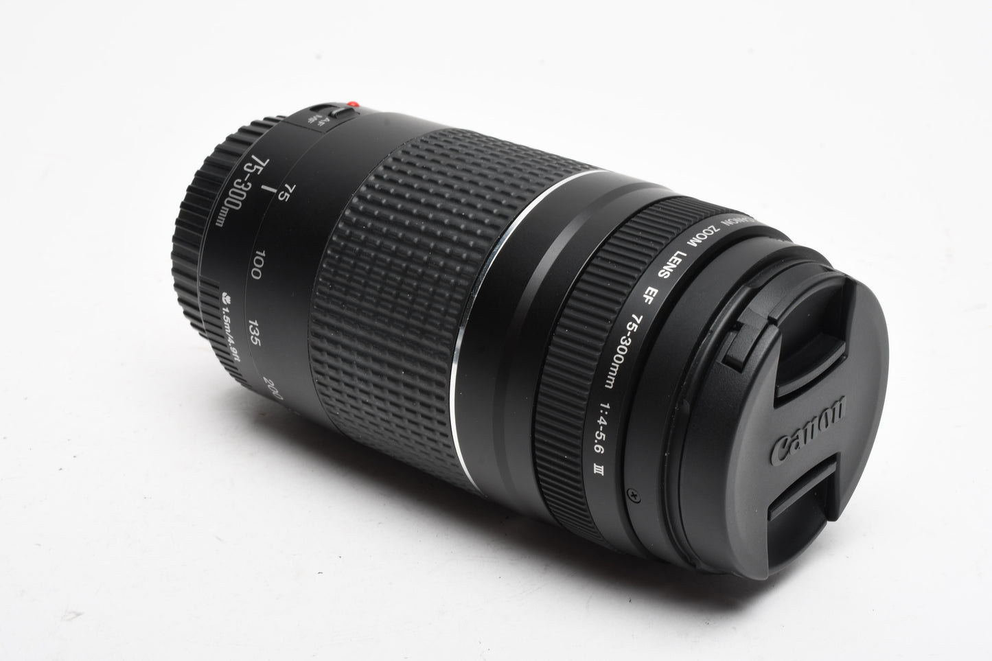Canon EF 75-300mm f4-5.6 III Telephoto zoom lens, caps, Very Clean!