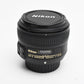 Nikon Nikkor AF-S 50mm f1.8G prime lens, caps, very clean