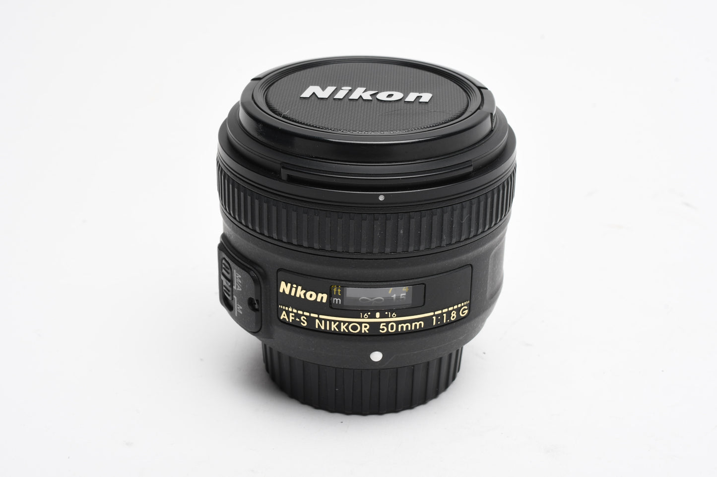 Nikon Nikkor AF-S 50mm f1.8G prime lens, caps, very clean