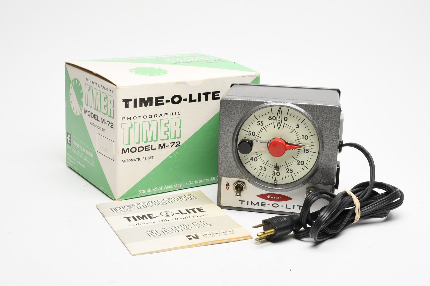 Time-O-Lite M-72 Industrial darkroom timer, very clean, tested, boxed