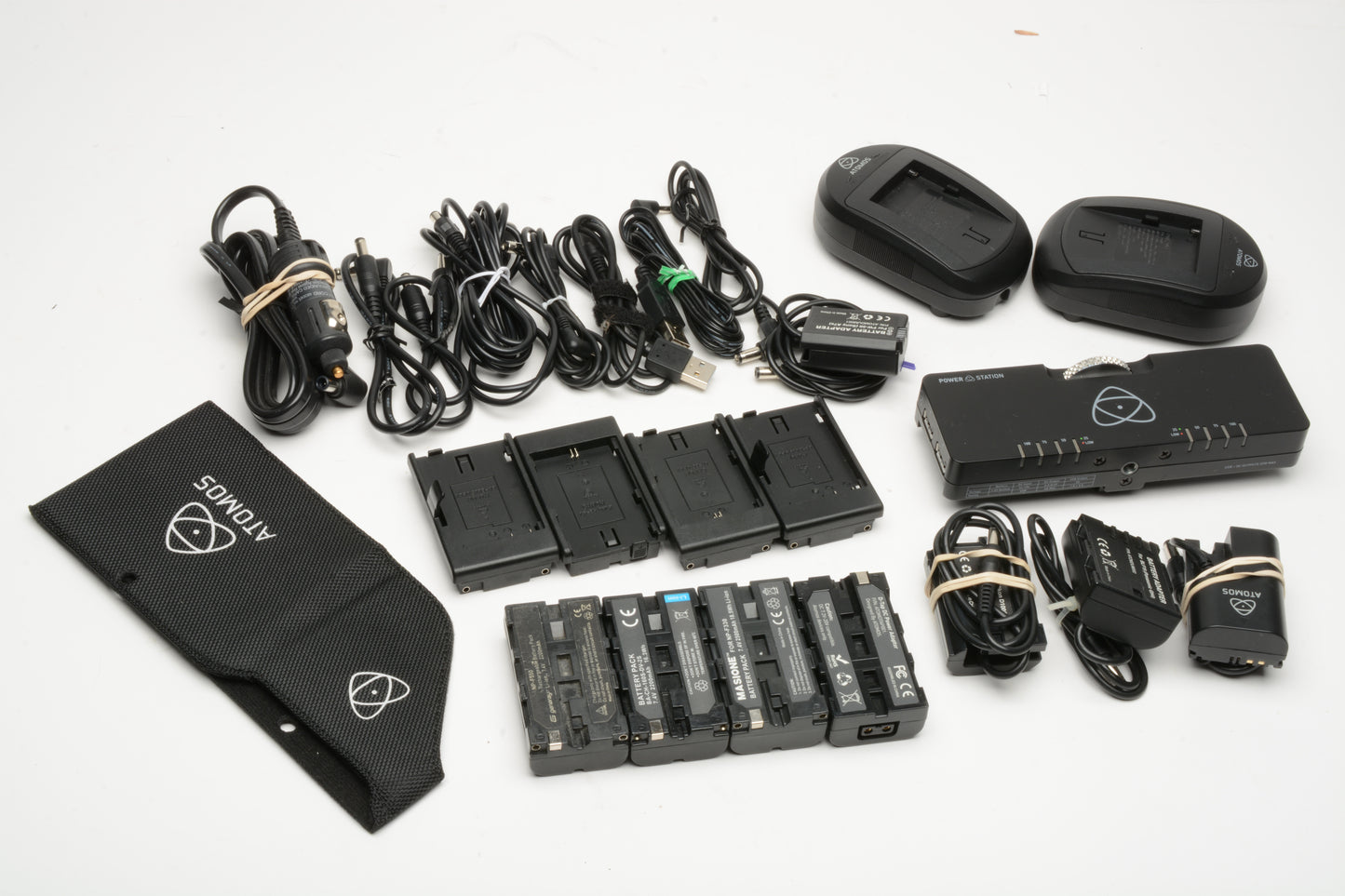 Atomos Power Station Video Dual Battery System w/4Batts, AC/DC charging bundle