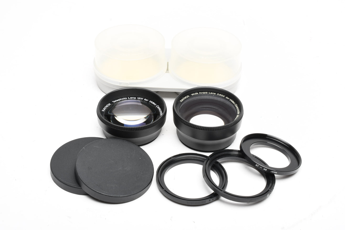 Raynox AF1010 Tele & Wide Video Kit Auto Focus 0.65x 1.5x w/adapter rings