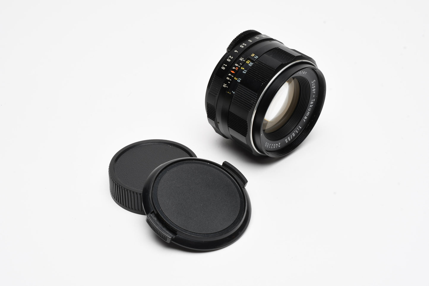 Pentax Super-Takumar 55mm f1.8 M42 mount lens, caps, clean! Mint-