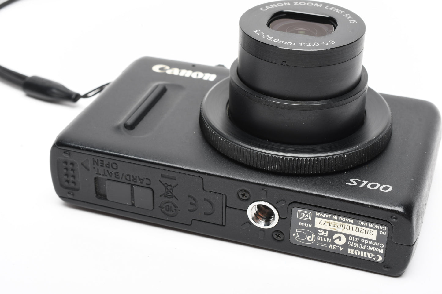 Canon PowerShot S100 IS 12.1MP Digital Point&Shoot Camera (Black), Good!