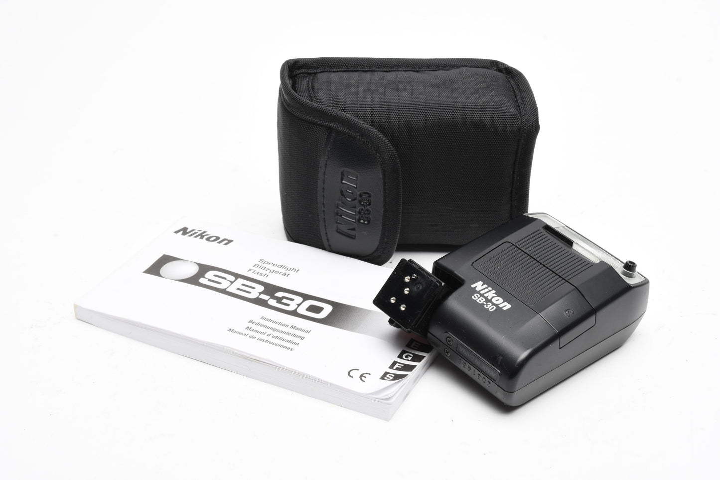 Nikon SB-30 Compact Speedlight flash, Case, Manual, Very clean