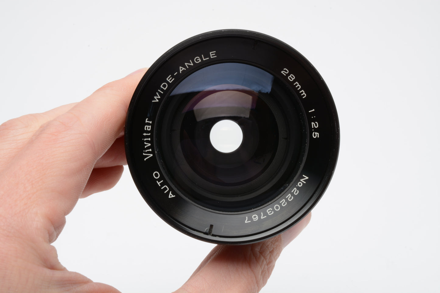 Vivitar 28mm F2.5 wide angle lens for Konica AR Mount Lens, caps