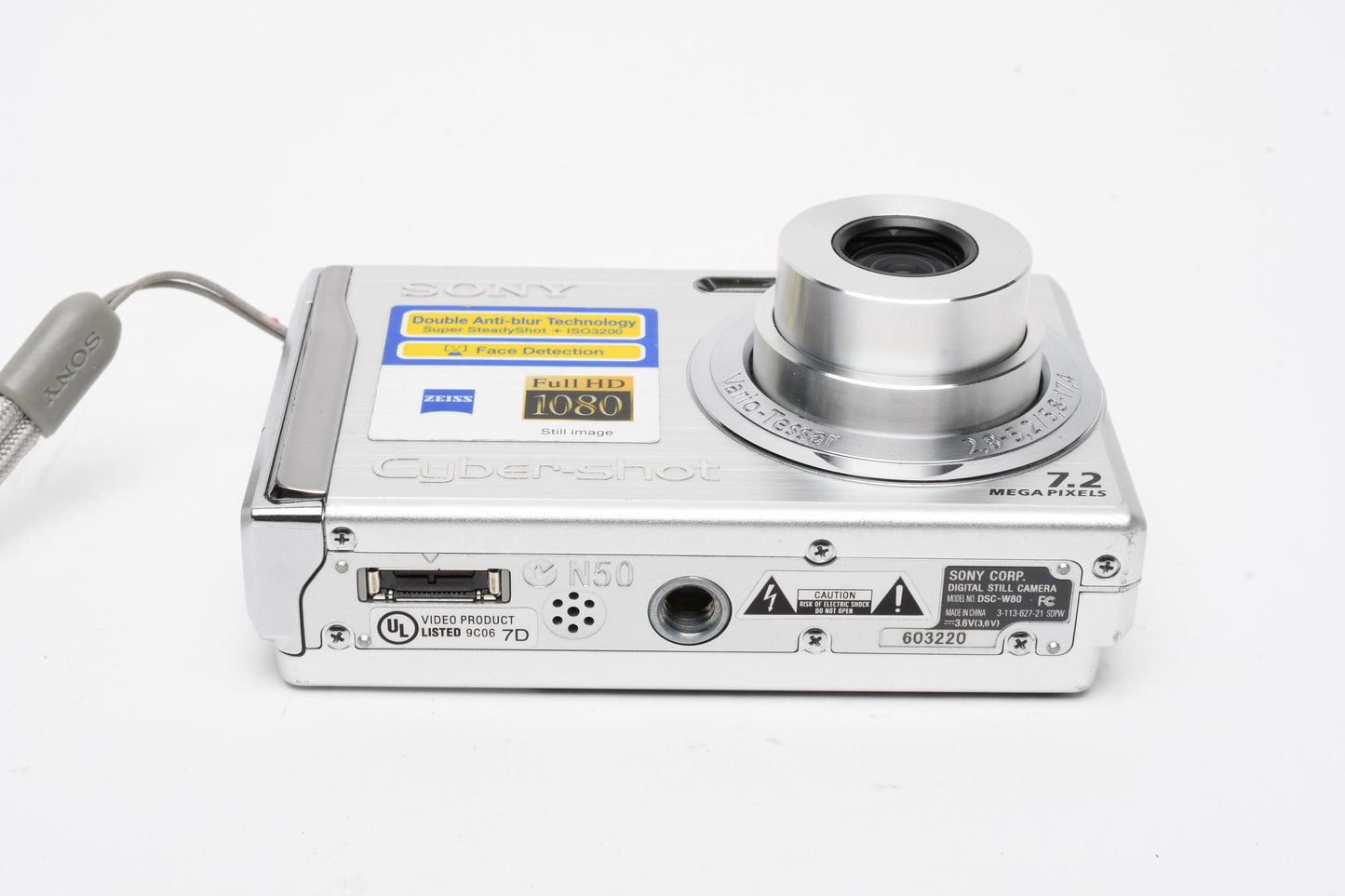 Sony DSC-W80 7.2MP Digital Point&Shoot camera, case+batt+charger, Tested