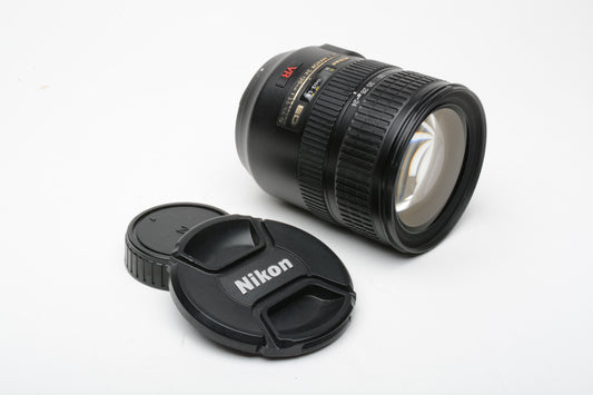 Nikon AF-S 24-120mm f3.5-5.6G ED zoom lens, caps, clean and sharp