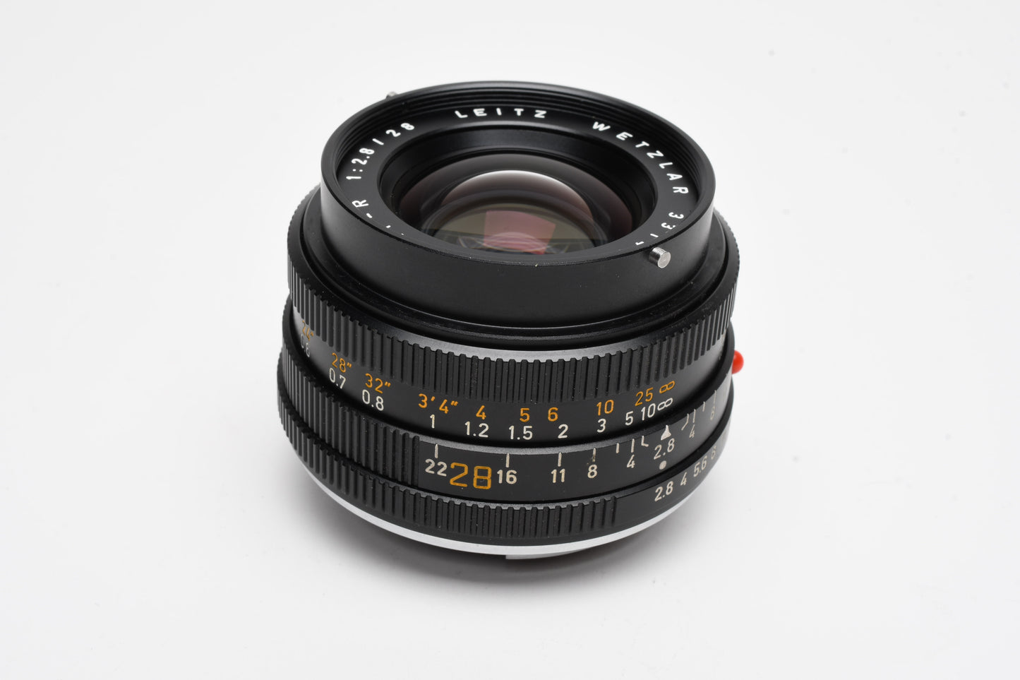 Leica 28mm f2.8 Elmarit-R 3 Cam Lens, Black, Jewel case, Great!