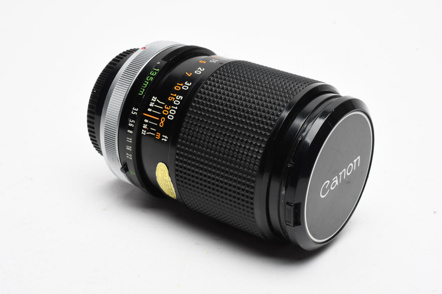Canon 135mm F3.5 S.C. FD lens, caps, clean and sharp