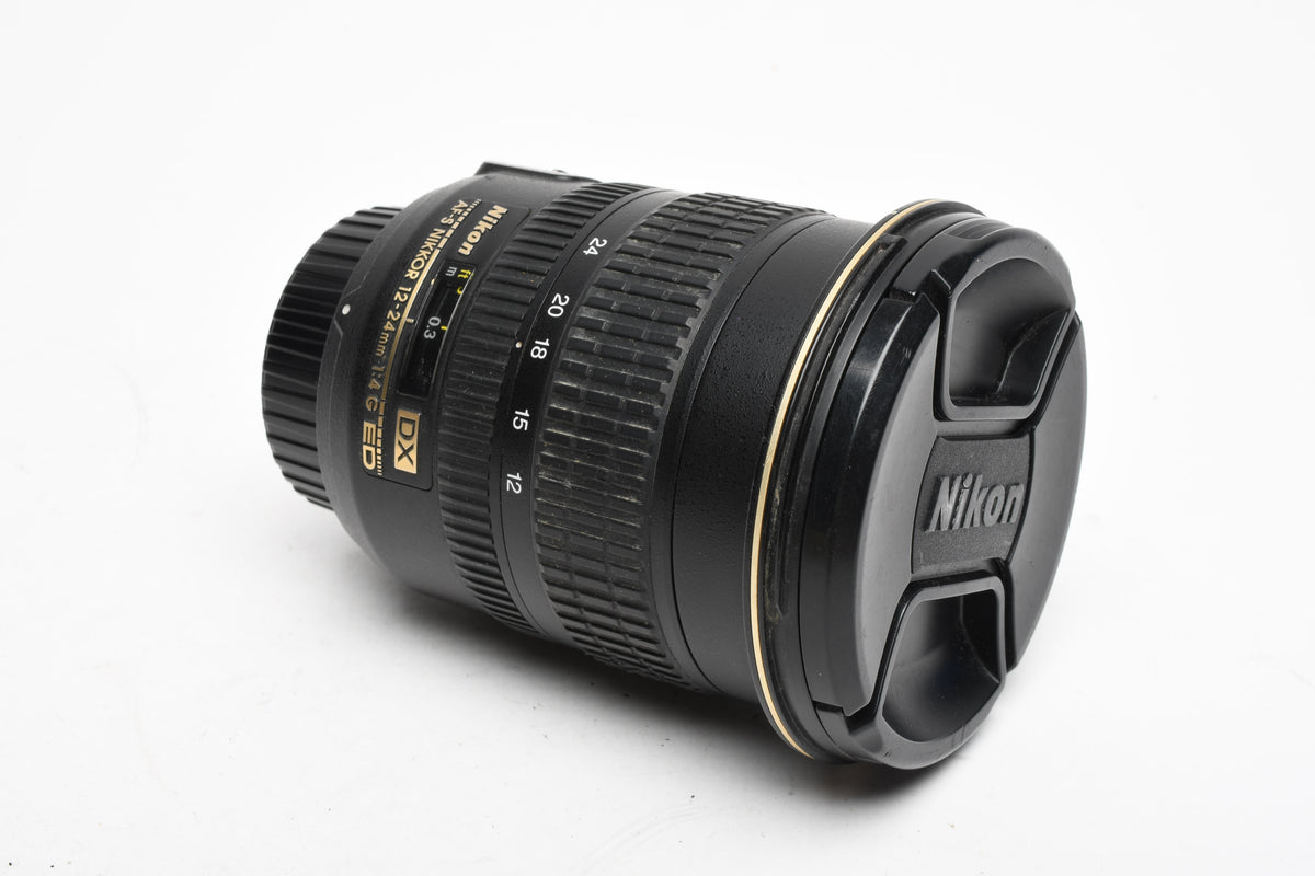 Nikon AF-S Nikkor 12-24mm f4G ED DX w/Caps, Good!
