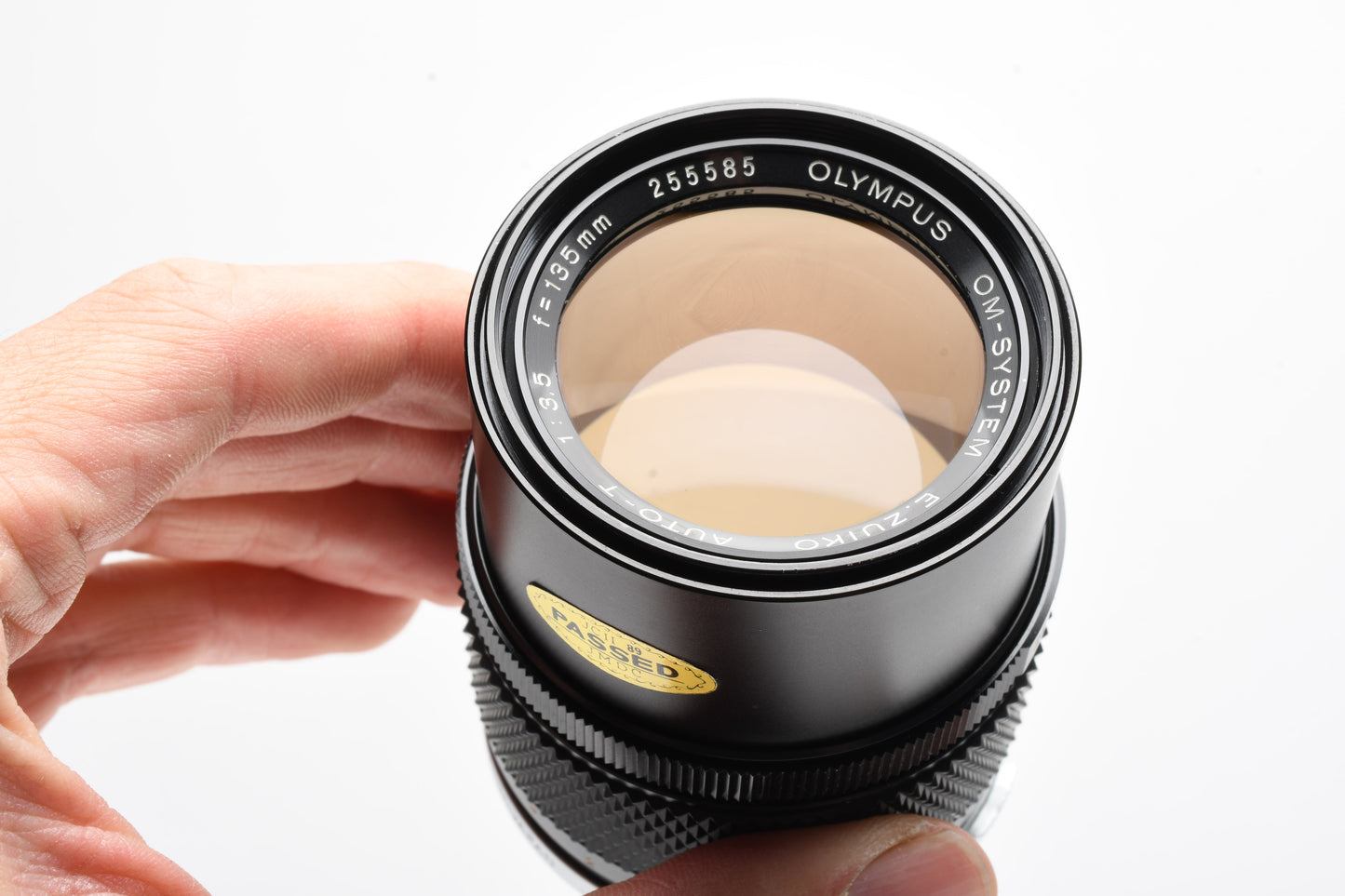 Olympus OM Zuiko 135mm f3.5 Portrait lens, Caps+Case, Mint-