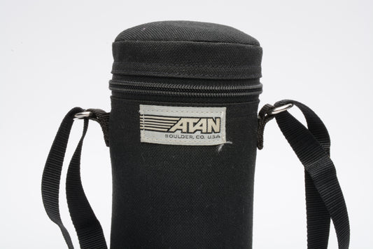 Atan zippered padded lens case ~7" tall x 3" wide