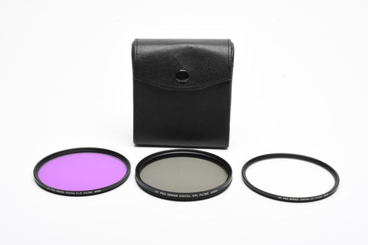XIT 82mm Filter set:  UV, CPL, FLD, in case, Mint-