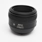 Nikon AF Nikkor 50mm f1.4G prime lens, nice prime lens w/caps+UV