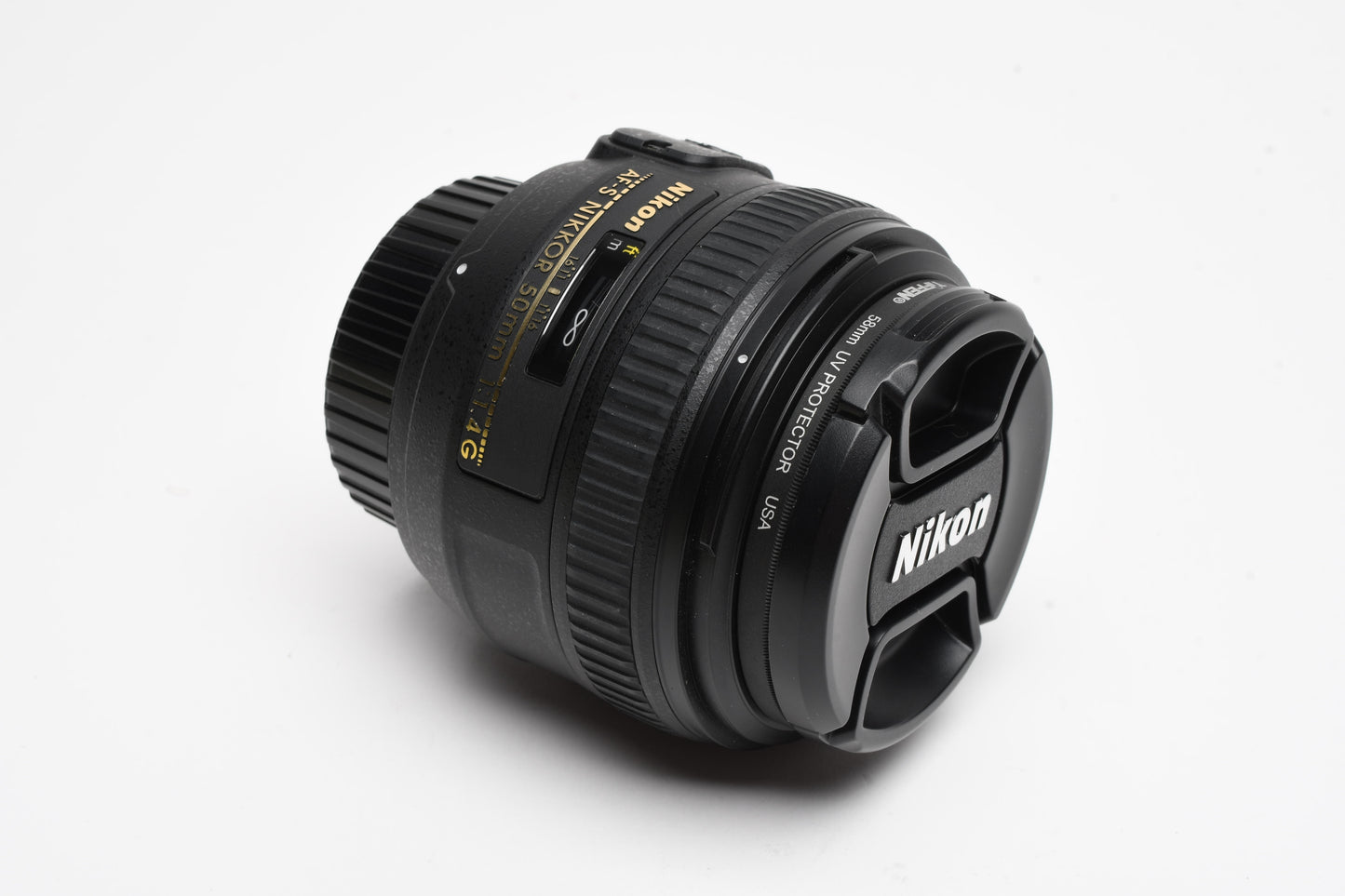 Nikon AF Nikkor 50mm f1.4G prime lens, nice prime lens w/caps+UV