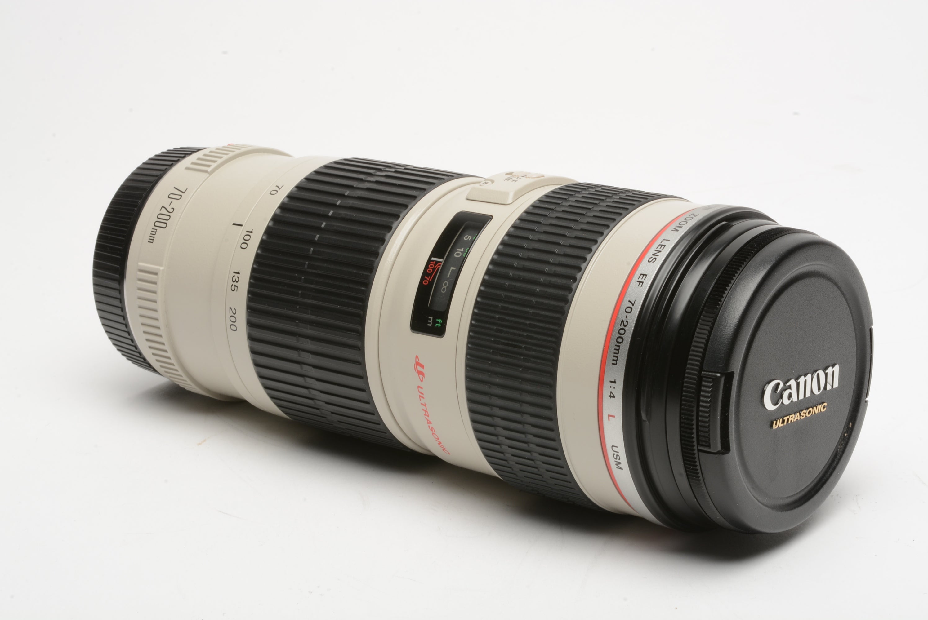 Canon EF 70-200mm f4L USM zoom lens, caps, Polarizing filter, very