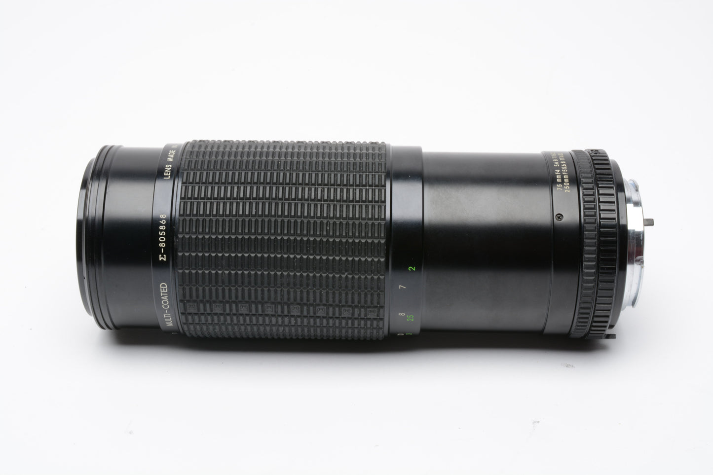 Sigma 75-250mm f4-5.6 Telephoto zoom lens Minolta MD Mount, Caps, Case, Tested