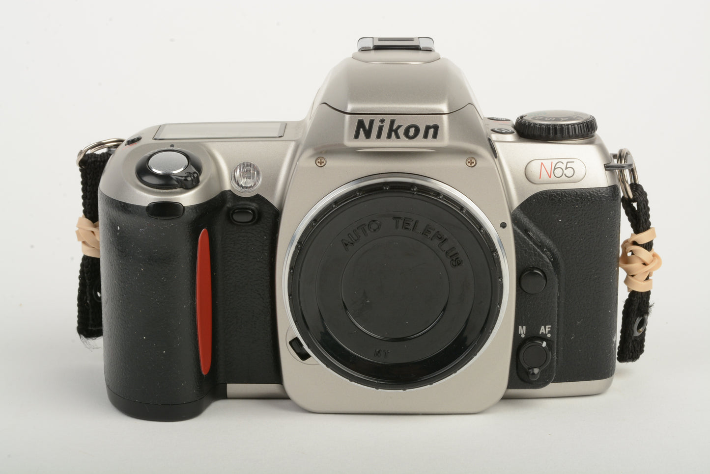 Nikon N65 35mm SLR Body, cap, strap, tested, works great! + Strap