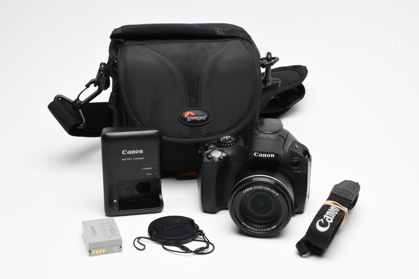 Canon Powershot SX40HS 12.1MP Digital Point&Shoot, Case, Great!