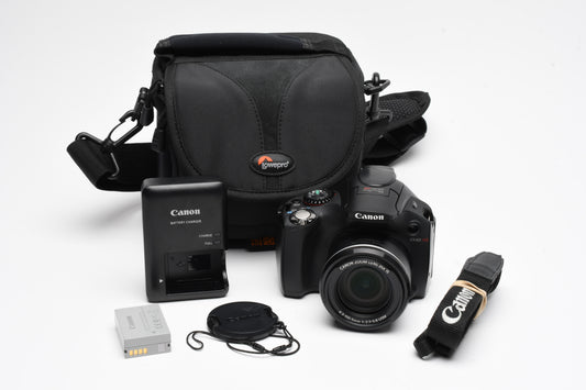 Canon Powershot SX40HS 12.1MP Digital Point&Shoot, Case, Great!