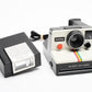 Polaroid One Step Land Instant camera w/rainbow stripe, Electronic Flash, Great