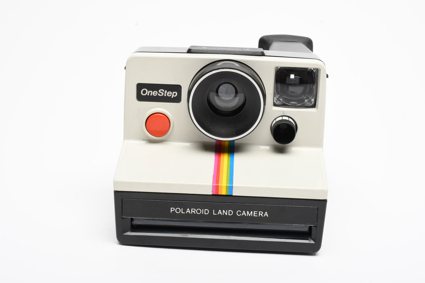 Polaroid One Step Land Instant camera w/rainbow stripe, Electronic Flash, Great