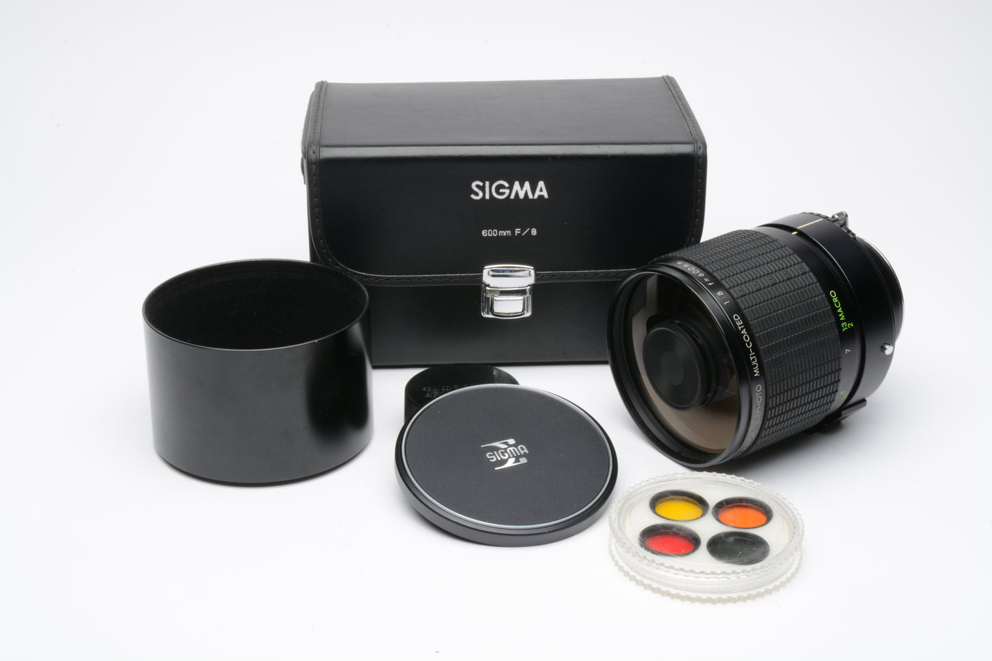 Sigma 600mm f8 Reflex Mirror Telephoto Lens For Yashica Contax C/Y, case+filters